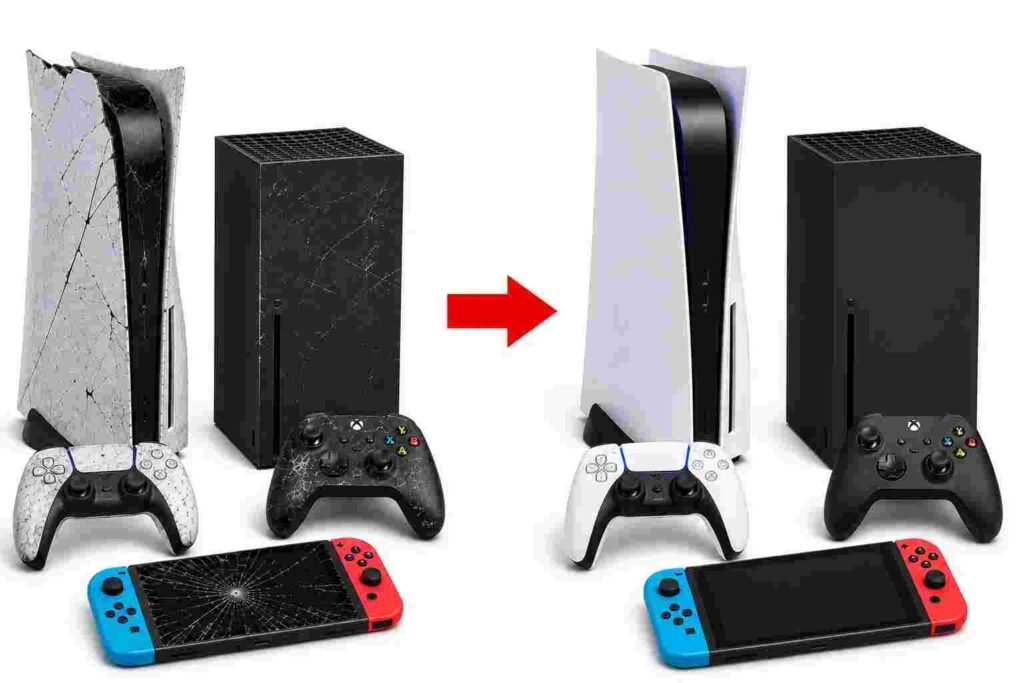 Gaming Console repair before and after