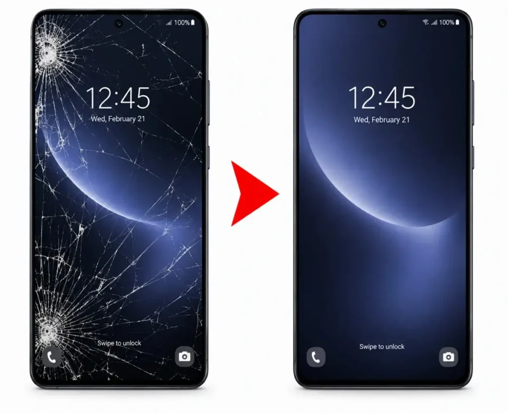 Samsung Phone repair before & after